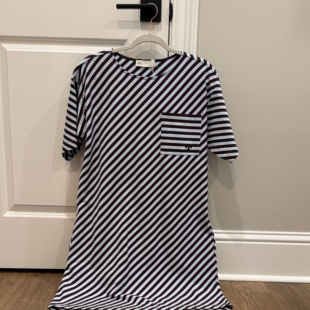 Nwt Tory Burch Pocket Strip T-Shirt Dress